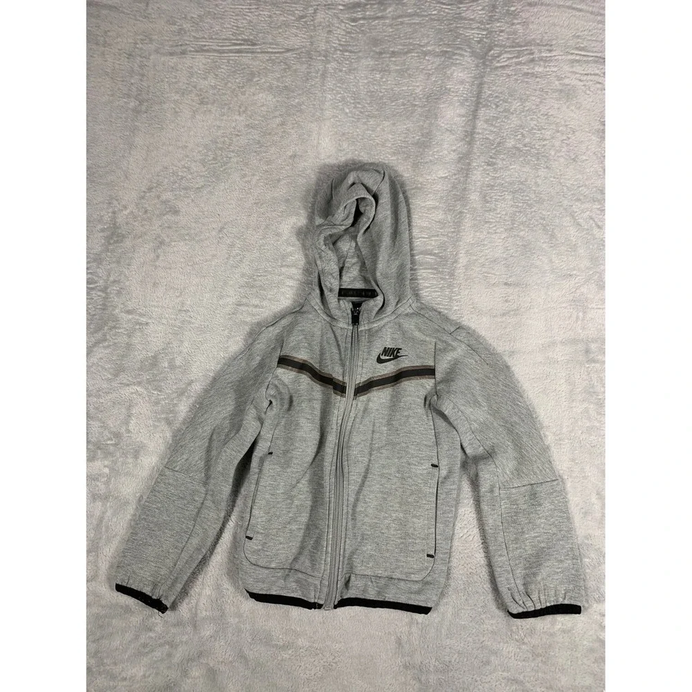 Nike Tech Fleece Full Zip Hoodie Toddler Boys Size 4T Gray Cotton Blend 98-104 C